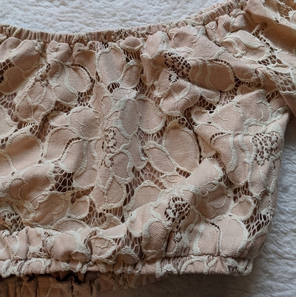 Tularosa hadley lace crochet cropped off the shoulder Top Small - Picture 9 of 15